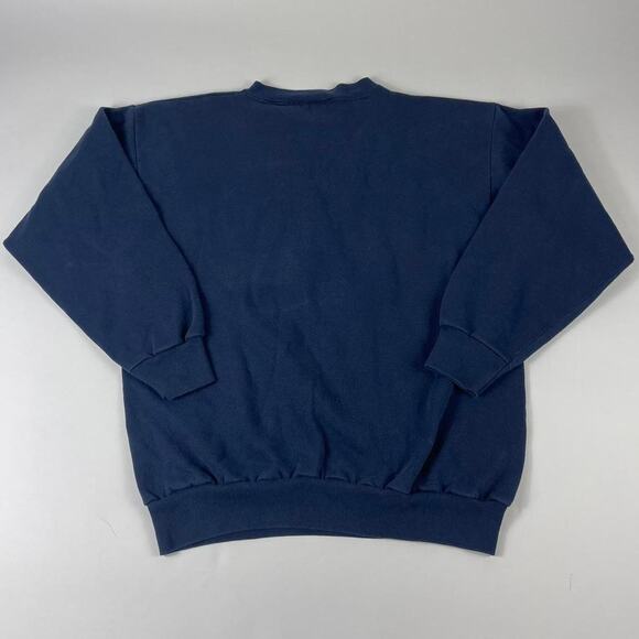 Vintage Fishing to Hunting Mens Funny Comedy Gag Gift Navy Crewneck Size Large - Picture 7 of 8